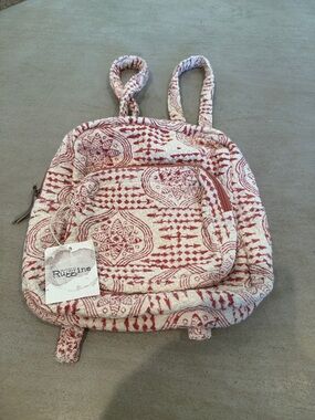 Ruggine Women's Red & White Patterned Canvas Backpack